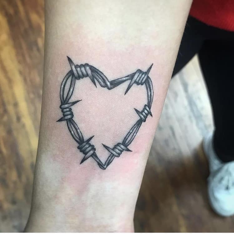 Barbed Wire Heart Tattoo Meaning & Symbolism