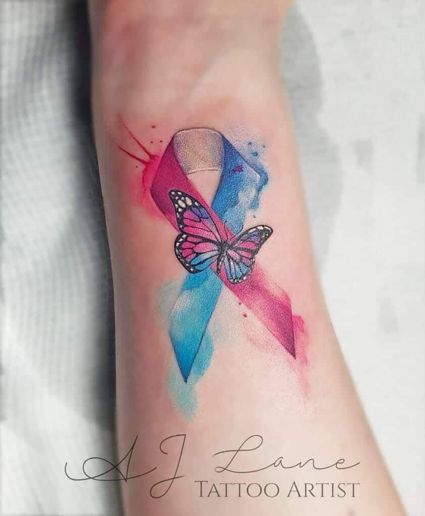 Pink and Blue Ribbon Tattoo Meaning